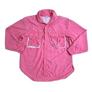 Tarpon Wear Vented Fishing Shirt Pink Roll Up Sleeves Boating Nylon USA Made